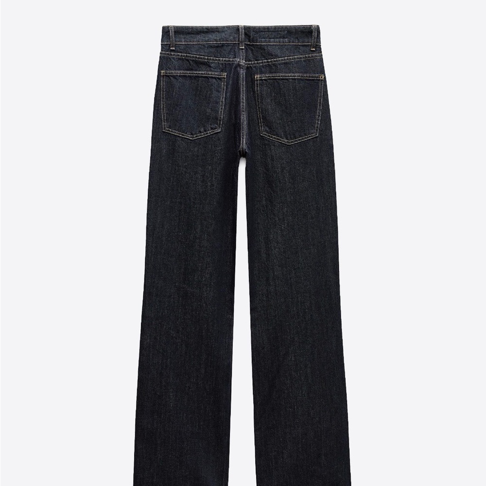 Zara Women's Straight Leg Jeans - Dark Blue